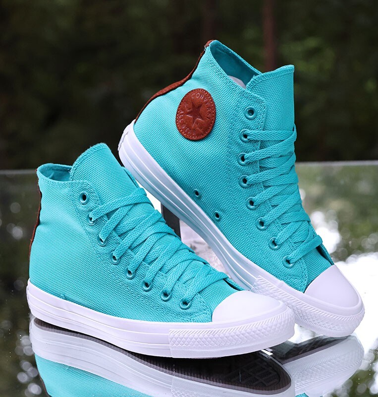 Converse Chuck Taylor All Star Hi Men's Size 7 Turquoise Brown Custom  146653F | eBay